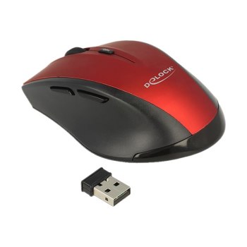 Delock Maus - ergonomisch - Für Rechtshänder - optisch - 5 Tasten - kabellos - 2.4 GHz - kabelloser Empfänger (USB)