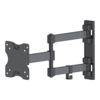 Manhattan TV & Monitor Mount, Wall, Full Motion, 1 screen, Screen Sizes: 13-27", Black, VESA 75x75 to 100x100mm, 20kg, Tilt & Swivel with 3 Pivots, Lifetime Warranty - Klammer - für LCD TV - massiver Stahl - Schwarz - Bildschirmgröße: 33-68.6 cm (13"-27")