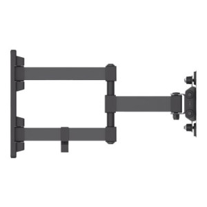 Manhattan TV & Monitor Mount, Wall, Full Motion, 1 screen, Screen Sizes: 13-27", Black, VESA 75x75 to 100x100mm, 20kg, Tilt & Swivel with 3 Pivots, Lifetime Warranty - Klammer - für LCD TV - massiver Stahl - Schwarz - Bildschirmgröße: 33-68.6 cm (13"-27")