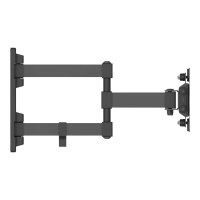 Manhattan TV & Monitor Mount, Wall, Full Motion, 1 screen, Screen Sizes: 13-27", Black, VESA 75x75 to 100x100mm, 20kg, Tilt & Swivel with 3 Pivots, Lifetime Warranty - Klammer - für LCD TV - massiver Stahl - Schwarz - Bildschirmgröße: 33-68.6 cm (13"-27")