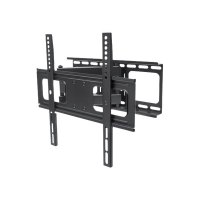 Manhattan TV & Monitor Mount, Wall, Full Motion, 1 screen, Screen Sizes: 32-55", Black, VESA 200x200 to 400x400, Max 50kg, LFD, Tilt & Swivel with 3 Pivots, Lifetime Warranty - Klammer - für LCD TV - stabiler Stahl - Schwarz - Bildschirmgröße: 81.3-139.7