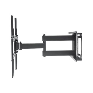 Manhattan TV & Monitor Mount, Wall, Full Motion, 1 screen, Screen Sizes: 37-65", Black, VESA 200x200 to 600x400, Max 50kg, LFD, Tilt & Swivel with 3 Pivots, Lifetime Warranty - Klammer - für LCD TV - stabiler Stahl - Schwarz - Bildschirmgröße: 94-177.8 cm