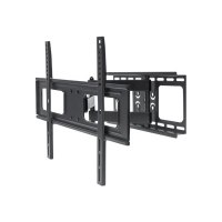 Manhattan TV & Monitor Mount, Wall, Full Motion, 1 screen, Screen Sizes: 37-65", Black, VESA 200x200 to 600x400, Max 50kg, LFD, Tilt & Swivel with 3 Pivots, Lifetime Warranty - Klammer - für LCD TV - stabiler Stahl - Schwarz - Bildschirmgröße: 94-177.8 cm