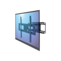 Manhattan TV & Monitor Mount, Wall, Full Motion, 1 screen, Screen Sizes: 37-65", Black, VESA 200x200 to 600x400, Max 50kg, LFD, Tilt & Swivel with 3 Pivots, Lifetime Warranty - Klammer - für LCD TV - stabiler Stahl - Schwarz - Bildschirmgröße: 94-177.8 cm