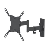 Manhattan TV & Monitor Mount, Wall, Full Motion, 1 screen, Screen Sizes: 13-42", Black, VESA 75x75 to 200x200, Max 20kg, Tilt & Swivel with 3 Pivots, Lifetime Warranty - Klammer - für LCD TV - massiver Stahl - Schwarz - Bildschirmgröße: 33-111.8 cm (13"-4