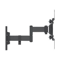 Manhattan TV & Monitor Mount, Wall, Full Motion, 1 screen, Screen Sizes: 13-42", Black, VESA 75x75 to 200x200, Max 20kg, Tilt & Swivel with 3 Pivots, Lifetime Warranty - Klammer - für LCD TV - massiver Stahl - Schwarz - Bildschirmgröße: 33-111.8 cm (13"-4