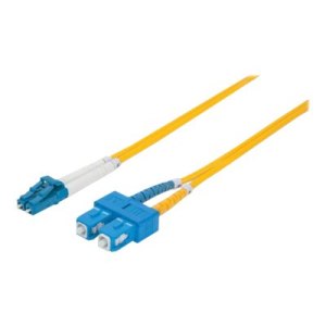 Intellinet Fibre Optic Patch Cable, OS2, LC/SC, 3m, Yellow, Duplex, Single-Mode, 9/125 Âµm, LSZH, Fiber, Lifetime Warranty, Polybag