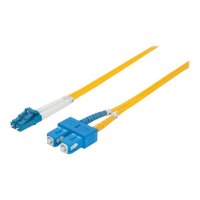 Intellinet Fibre Optic Patch Cable, OS2, LC/SC, 3m, Yellow, Duplex, Single-Mode, 9/125 Âµm, LSZH, Fiber, Lifetime Warranty, Polybag