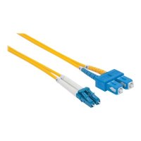 Intellinet Fibre Optic Patch Cable, OS2, LC/SC, 3m, Yellow, Duplex, Single-Mode, 9/125 Âµm, LSZH, Fiber, Lifetime Warranty, Polybag