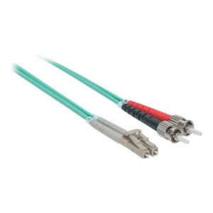 Intellinet Fibre Optic Patch Cable, OM3, ST/LC, 1m, Aqua, Duplex, Multimode, 50/125 Âµm, LSZH, Fiber, Lifetime Warranty, Polybag