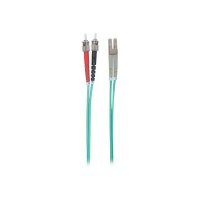 Intellinet Fibre Optic Patch Cable, OM3, ST/LC, 1m, Aqua, Duplex, Multimode, 50/125 Âµm, LSZH, Fiber, Lifetime Warranty, Polybag