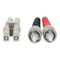 Intellinet Fibre Optic Patch Cable, OM3, ST/LC, 1m, Aqua, Duplex, Multimode, 50/125 Âµm, LSZH, Fiber, Lifetime Warranty, Polybag