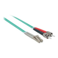 Intellinet Fibre Optic Patch Cable, OM3, ST/LC, 1m, Aqua, Duplex, Multimode, 50/125 Âµm, LSZH, Fiber, Lifetime Warranty, Polybag - Patch-Kabel - ST multi-mode (M)