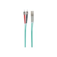 Intellinet Fibre Optic Patch Cable, OM3, ST/LC, 2m, Aqua, Duplex, Multimode, 50/125 Âµm, LSZH, Fiber, Lifetime Warranty, Polybag - Patch-Kabel - ST multi-mode (M)