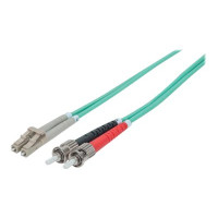 Intellinet Fibre Optic Patch Cable, OM3, ST/LC, 2m, Aqua, Duplex, Multimode, 50/125 Âµm, LSZH, Fiber, Lifetime Warranty, Polybag - Patch-Kabel - ST multi-mode (M)