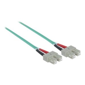 Intellinet Fibre Optic Patch Cable, OM3, SC/SC, 1m, Aqua, Duplex, Multimode, 50/125 Âµm, LSZH, Fiber, Lifetime Warranty, Polybag - Patch-Kabel - SC multi-mode (M)