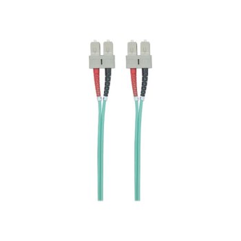 Intellinet Fibre Optic Patch Cable, OM3, SC/SC, 2m, Aqua, Duplex, Multimode, 50/125 Âµm, LSZH, Fiber, Lifetime Warranty, Polybag - Patch-Kabel - SC multi-mode (M)