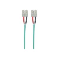 Intellinet Fibre Optic Patch Cable, OM3, SC/SC, 2m, Aqua, Duplex, Multimode, 50/125 Âµm, LSZH, Fiber, Lifetime Warranty, Polybag - Patch-Kabel - SC multi-mode (M)