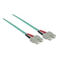 Intellinet Fibre Optic Patch Cable, OM3, SC/SC, 2m, Aqua, Duplex, Multimode, 50/125 Âµm, LSZH, Fiber, Lifetime Warranty, Polybag - Patch-Kabel - SC multi-mode (M)