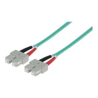 Intellinet Fibre Optic Patch Cable, OM3, SC/SC, 2m, Aqua, Duplex, Multimode, 50/125 Âµm, LSZH, Fiber, Lifetime Warranty, Polybag - Patch-Kabel - SC multi-mode (M)