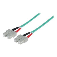 Intellinet Fibre Optic Patch Cable, OM3, SC/SC, 5m, Aqua, Duplex, Multimode, 50/125 Âµm, LSZH, Fiber, Lifetime Warranty, Polybag - Patch-Kabel - SC multi-mode (M)