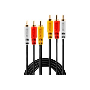 Lindy 35690 - 3 x RCA - Maschio - 3 x RCA - Maschio - 1 m - Nero - Rosso - Bianco - Giallo