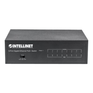 Intellinet 8-Port Gigabit Ethernet PoE+ Switch, IEEE 802.3at/af Power over Ethernet (PoE+/PoE)-