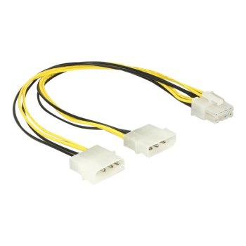 Delock 85453 - 0,3 m - 8-pin EPS12V - Maschio/Maschio - Dritto - Dritto - Nero - Bianco - Giallo