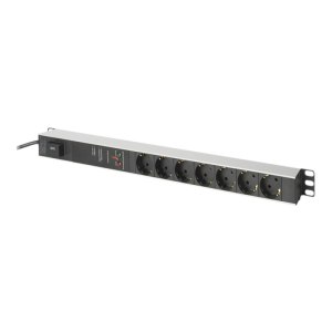 DIGITUS Aluminium outlet strip with overvoltage...