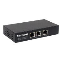 Intellinet 2-Port Gigabit High-Power PoE+ Extender Repeater, IEEE 802.3at/af Power over Ethernet (PoE+/PoE), metal