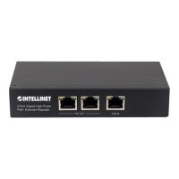 Intellinet 2-Port Gigabit High-Power PoE+ Extender Repeater, IEEE 802.3at/af Power over Ethernet (PoE+/PoE), metal