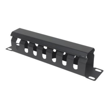 Intellinet Kabelmanagement für 10"-Schränke, 1 HE, mit Blende, schwarz - Kabelmanagement - Rack montierbar - Schwarz, RAL 9005 - 1U - 25.4 cm (10")