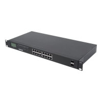 Intellinet 16-Port Gigabit Ethernet PoE+ Switch with 2 SFP Ports, LCD Display, IEEE 802.3at/af Power over Ethernet (PoE+/PoE)