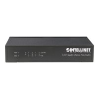 Intellinet 5-Port Gigabit Ethernet PoE+ Switch, 4 x PSE Ports, IEEE 802.3at/af Power over Ethernet (PoE+/PoE) Compliant, 60 W, Desktop