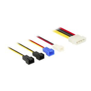 Delock Molex 4 pin > 4 x 2 pin fan (12 V / 7 V / 5 V) - Netzkabel für Lüfter - interne Stromversorgung, 4-polig (M)