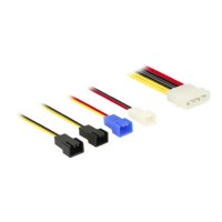 Delock Molex 4 pin > 4 x 2 pin fan (12 V / 7 V / 5 V) - Netzkabel für Lüfter - interne Stromversorgung, 4-polig (M)