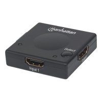 Manhattan HDMI Switch 2-Port, 1080p, Connects x2 HDMI sources to x1 display, Automatic and Manual Switching (via button)