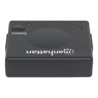 Manhattan HDMI Switch 2-Port, 1080p, Connects x2 HDMI sources to x1 display, Automatic and Manual Switching (via button)