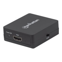 Manhattan HDMI Splitter 2-Port , 1080p, Black, Displays output from x1 HDMI source to x2 HD displays (same output to both displays), USB-A Powered (cable included, 0.7m), Three Year Warranty, Retail Box - Video-/Audio-Splitter - 2 x HDMI - Desktop