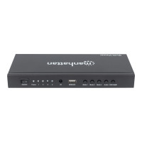 Manhattan 1080p 4-Port HDMI Multiviewer Switch, Switch with Four Inputs on One Display, Video Bandwidth Amplifier, Remote Control, Black, Three Year Warranty, Box - Video/Audio-Schalter - 4 x HDMI - Desktop