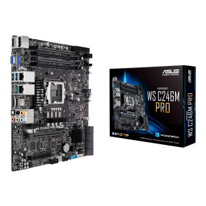 ASUS WS C246M PRO - Motherboard - micro ATX - LGA1151 Socket - C246 Chipsatz - USB 3.1 Gen 1, USB 3.1 Gen 2 - 2 x Gigabit LAN - Onboard-Grafik (CPU erforderlich)