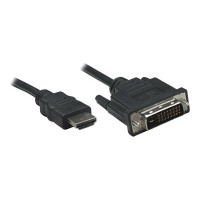 Manhattan HDMI to DVI-D 24+1 Cable, 1m, Male to Male, Black, Dual Link, Compatible with DVD-D, Lifetime Warranty, Polybag