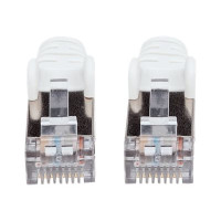 Intellinet Network Patch Cable, Cat7 Cable/Cat6A Plugs, 2m, White, Copper, S/FTP, LSOH / LSZH, PVC, RJ45, Gold Plated Contacts, Snagless, Booted, Lifetime Warranty, Polybag