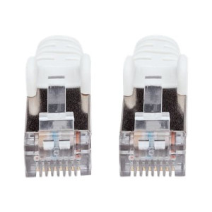 Intellinet Network Patch Cable, Cat7 Cable/Cat6A Plugs, 0.5m, White, Copper, S/FTP, LSOH / LSZH, PVC, RJ45, Gold Plated Contacts, Snagless, Booted, Lifetime Warranty, Polybag - Netzwerkkabel - RJ-45 (M)