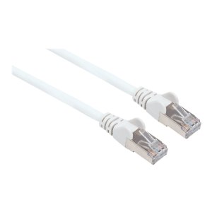 Intellinet Network Patch Cable, Cat7 Cable/Cat6A Plugs, 0.25m, White, Copper, S/FTP, LSOH / LSZH, PVC, RJ45, Gold Plated Contacts, Snagless, Booted, Lifetime Warranty, Polybag