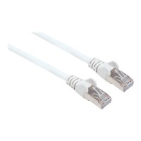 Intellinet Network Patch Cable, Cat7 Cable/Cat6A Plugs, 0.25m, White, Copper, S/FTP, LSOH / LSZH, PVC, RJ45, Gold Plated Contacts, Snagless, Booted, Lifetime Warranty, Polybag