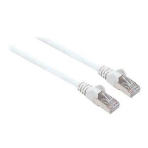 Intellinet Network Patch Cable, Cat7 Cable/Cat6A Plugs, 5m, White, Copper, S/FTP, LSOH / LSZH, PVC, RJ45, Gold Plated Contacts, Snagless, Booted, Lifetime Warranty, Polybag