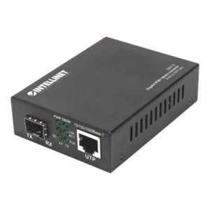 Intellinet Gigabit PoE+ Media Converter, 1 x 1000Base-T RJ45 Port to 1 x SFP Port, PoE+ Injector - Medienkonverter - 1GbE - 10Base-T, 100Base-TX, 1000Base-T - RJ-45 / SFP (mini-GBIC)