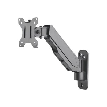 Manhattan TV & Monitor Mount, Wall, Spring Arm, 1 screen, Screen Sizes: 17-32", Black, VESA 75x75 to 100x100mm, Max 8kg, Height Adjustable Swivel Arm (3 pivots), Lifetime Warranty - Klammer - für TV / Bildschirm - Kunststoff, Aluminium, Stahl - Bildschirm