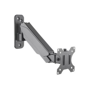 Manhattan TV & Monitor Mount, Wall, Spring Arm, 1 screen, Screen Sizes: 17-32", Black, VESA 75x75 to 100x100mm, Max 8kg, Height Adjustable Swivel Arm (3 pivots), Lifetime Warranty - Klammer - für TV / Bildschirm - Kunststoff, Aluminium, Stahl - Bildschirm